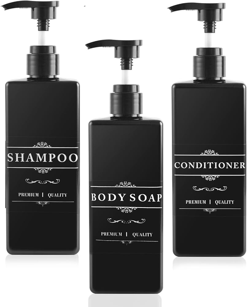 pojemniki na szampon zel pod prysznic czarne