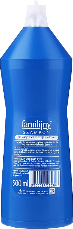 familijny szampon do włosów niebieski 500 ml skład